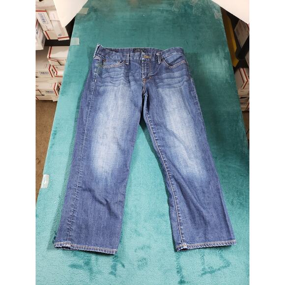 Lucky Brand Jeans Size 8 Womens Blue Stretch Medium Wash Mid Rise Sweet Crop - Picture 2 of 13